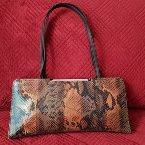 Kenneth Cole Snake Embossed Leather Handbag